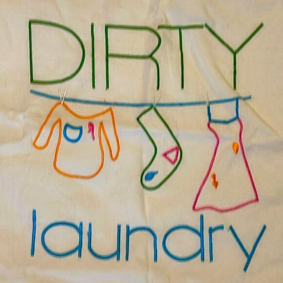 Buckhead Bettie’s NWT Dirty Laundry Drawstring Bag, embroidered - Picture 2 of 5